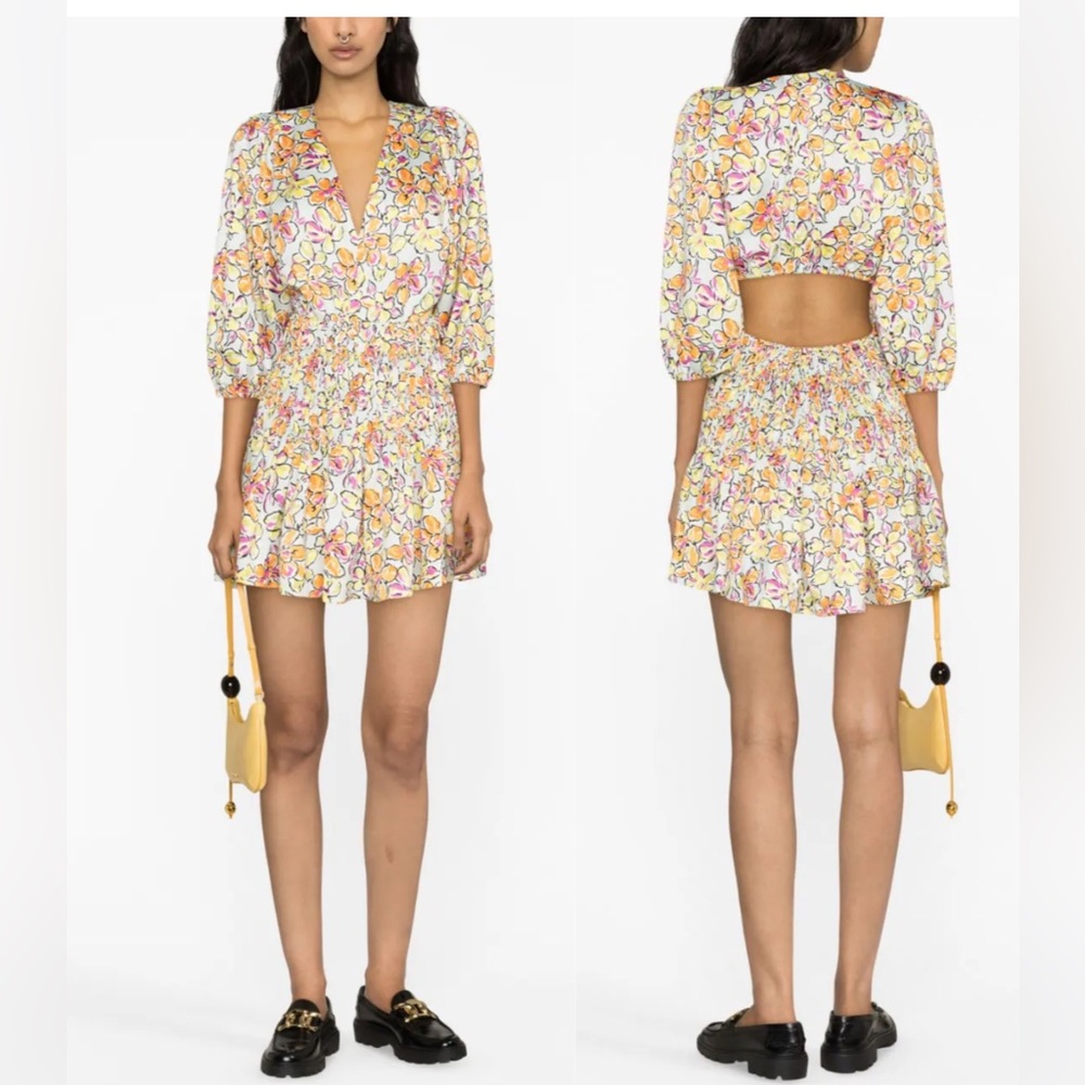 Maje Rawai Floral open back dress sz 36/4